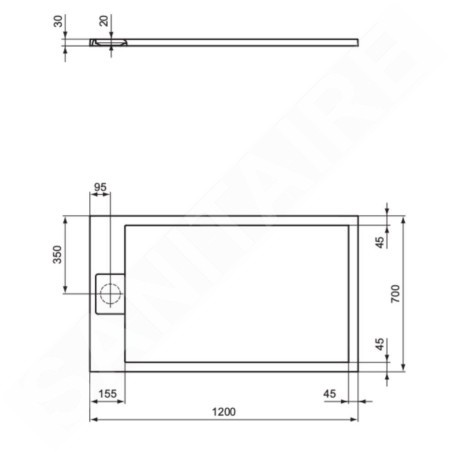 Ideal Standard i.Life - Receveur de douche 120x70 cm, Anti-Slip, blanc T5233FR