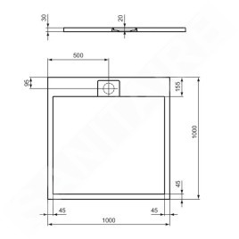 Ideal Standard i.Life - Receveur de douche 100x100 cm, Anti-Slip, gris T5234FS