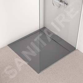 Ideal Standard i.Life - Receveur de douche 100x100 cm, Anti-Slip, gris T5234FS