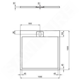 Ideal Standard i.Life - Receveur de douche 100x100 cm, Anti-Slip, noir T5234FV