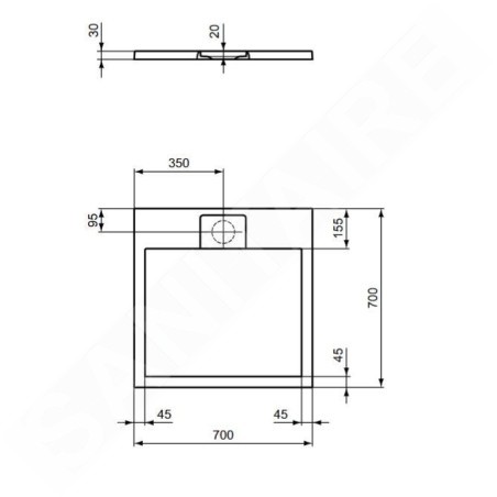 Ideal Standard i.Life - Receveur de douche 70x70 mm, Anti-Slip, blanc T5246FR