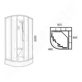 Ravak Supernova - Cabine de douche 81x81 cm, avec receveur et accessoires, blanc/Pearl 8064411211