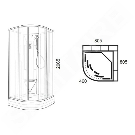 Ravak Supernova - Cabine de douche 81x81 cm, avec receveur et accessoires, blanc/Grape 80644112ZG