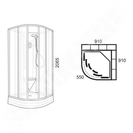 Ravak Supernova - Cabine de douche 91x91 cm, avec receveur et accessoires, blanc/verre clair 80677112Z1