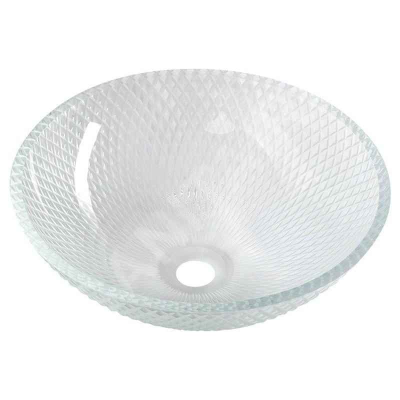 Sapho Beauty - Lavabo à poser, diamètre 420 mm, sans trop-plein, verre clair TY165 Sapho Beauty - Lavabo à poser, diamètre 420 mm, sans trop-plein, verre clair TY165