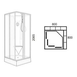 Ravak Supernova - Cabine de douche 80x80 cm, avec receveur et accessoires, blanc/verre clair 82644112Z1