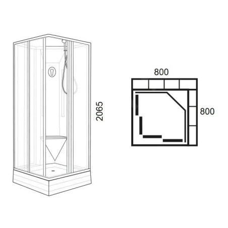 Ravak Supernova - Cabine de douche 80x80 cm, avec receveur et accessoires, blanc/verre clair 82644112Z1