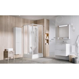 Ravak Supernova - Cabine de douche 80x80 cm, avec receveur et accessoires, blanc/verre clair 82644112Z1
