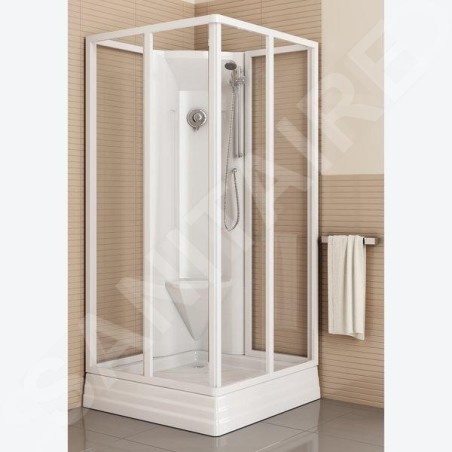 Ravak Supernova - Cabine de douche 80x80 cm, avec receveur et accessoires, blanc/Grape 82644112ZG