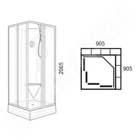 Ravak Supernova - Cabine de douche 91x91 cm, avec baignoire et accessoires, blanc/Pearl 8267711211