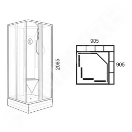 Ravak Supernova - Cabine de douche 91x91 cm, avec receveur et accessoires, blanc/Grape 82677112ZG