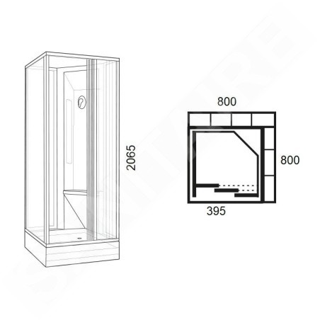 Ravak Supernova - Cabine de douche 80x80 cm, avec baignoire et accessoires, blanc/Pearl 8364411211