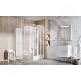 Ravak Supernova - Cabine de douche 80x80 cm, avec receveur et accessoires, blanc/verre clair 83644112Z1
