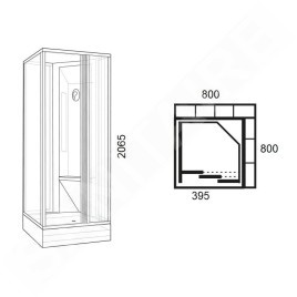 Ravak Supernova - Cabine de douche 80x80 cm, avec receveur et accessoires, blanc/Grape 83644112ZG