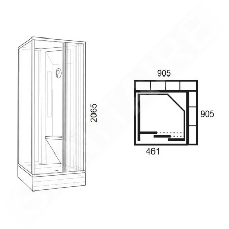 Ravak Supernova - Cabine de douche 91x91 cm, avec baignoire et accessoires, blanc/Pearl 8367711211