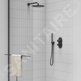 Ravak Chrome - Montant mural avec support, noir mat X07P672