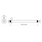 Ravak Douches - Bras de douche plafond, 30 cm, noir mat X07P677
