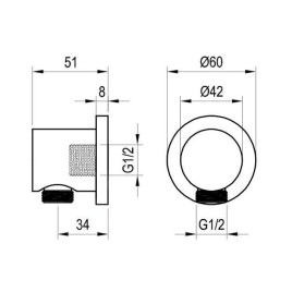 Ravak Douches - coude mural, blanc mat X07P685