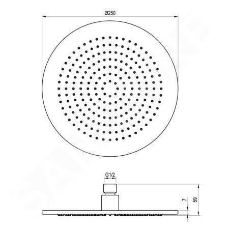 Ravak Douches - Douche de tête, diamètre 25 cm, blanc mat X07P687
