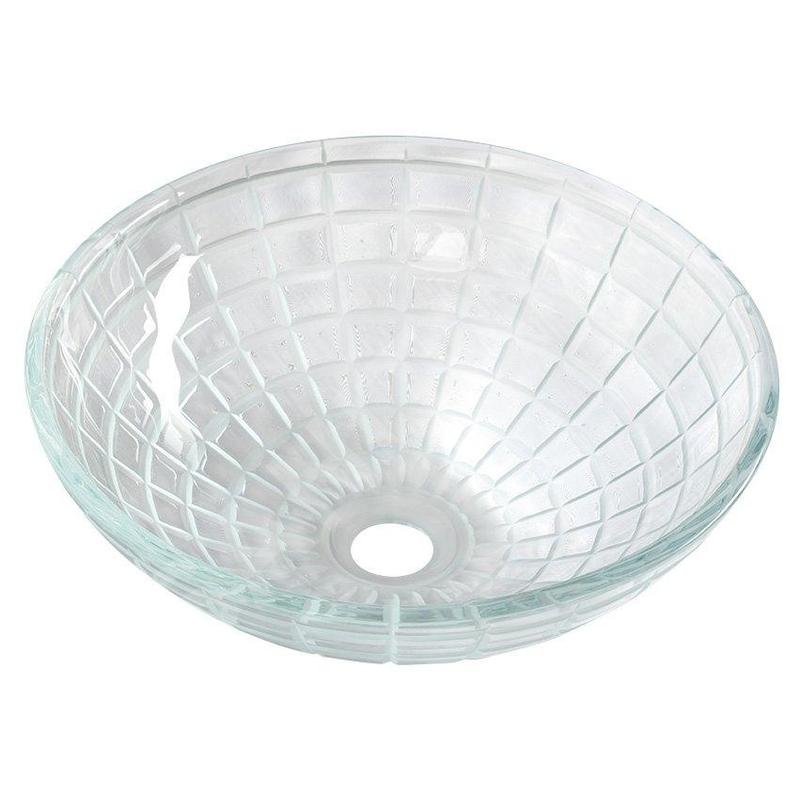 Sapho Beauty - Lavabo à poser, diamètre 420 mm, sans trop-plein, verre clair TY153 Sapho Beauty - Lavabo à poser, diamètre 420 mm, sans trop-plein, verre clair TY153
