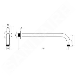 Ravak Douches - Bras de douche, 35 cm, or rose brossé X07P712
