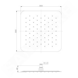 Sapho Slim - Douche de tête 300x300 mm, doré SL101GB