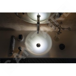Sapho Beauty - Vasque à poser, diamètre 420 mm, sans trop-plein, verre/blanc mat TY181W