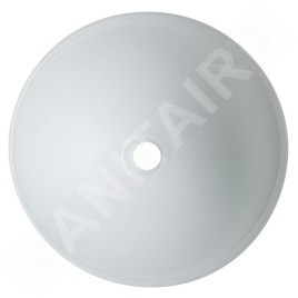Sapho Beauty - Vasque à poser, diamètre 420 mm, sans trop-plein, verre/blanc mat TY181W