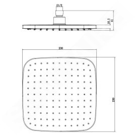 Novaservis Douches de tête - Douche de tête, 230x230 mm, noir mat RUP/580,5