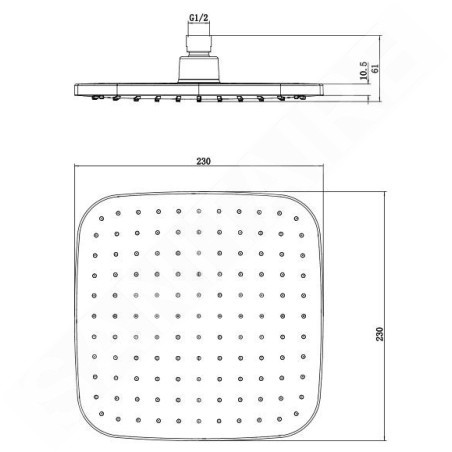Novaservis Douches de tête - Douche de tête, 230x230 mm, noir mat RUP/580,5