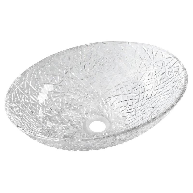 Sapho Beauty - Lavabo à poser, 500x360 mm, sans trop-plein, verre clair TY305CL Sapho Beauty - Lavabo à poser, 500x360 mm, sans trop-plein, verre clair TY305CL