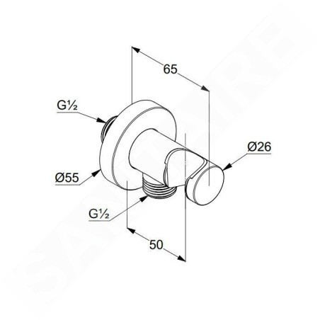 Kludi A-Qa - Montant mural avec support, blanc mat 6054753-00