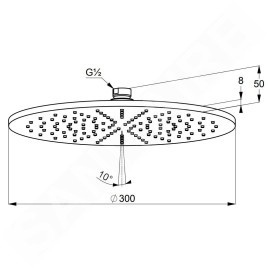 Kludi A-Qa - Douche de tête, diamètre 300 mm, blanc mat 6433053-00