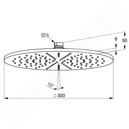 Kludi A-Qa - Douche de tête, diamètre 300 mm, blanc mat 6433053-00