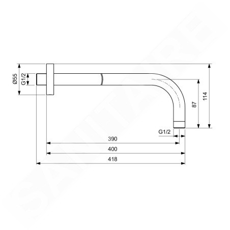 Ideal Standard ALU+ - Bras de douche, 40 cm, rosé B9445RO
