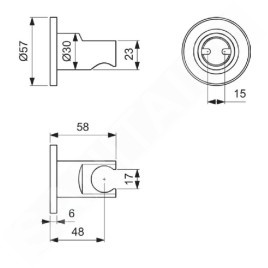 Ideal Standard ALU+ - Support de douche, argenté BC806SI
