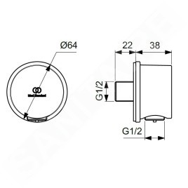 Ideal Standard Idealrain - Support mural, rosé BC808RO