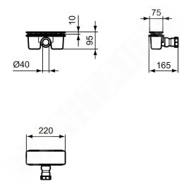 Ideal Standard Ultra Flat New - Garniture de vidage pour receveurs, blanc T449301