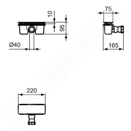 Ideal Standard Ultra Flat New - Garniture de vidage pour receveurs, blanc T449301