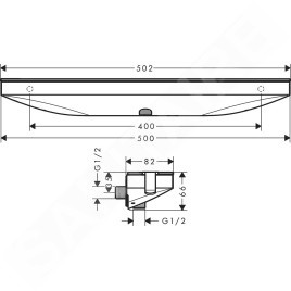 Hansgrohe Rainfinity - Raccord murale avec support et étagère, noir mat 26843670