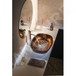 Sapho Beauty - Lavabo à poser, 540x395 mm, sans trop-plein, verre marron TY223