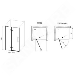 Ravak Cool! - Porte de douche 110x195 cm, noir/verre clair X0VVDC300Z1