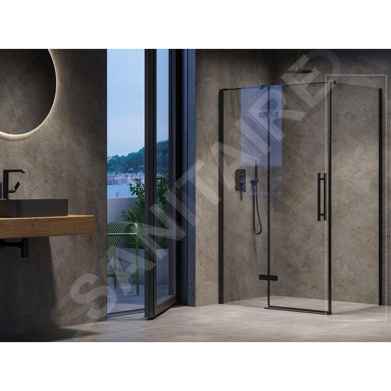 Ravak Cool! - Paroi de douche, 80x195 cm, noir/verre clair X9VV40300Z1