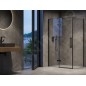 Ravak Cool! - Paroi de douche, 80x195 cm, noir/verre clair X9VV40300Z1