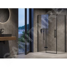 Ravak Cool! - Paroi de douche, 90x195 cm, noir/verre clair X9VV70300Z1