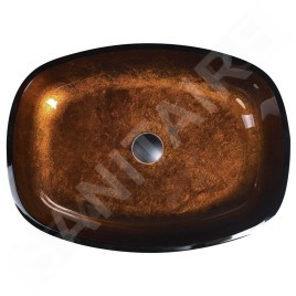 Sapho Beauty - Lavabo à poser, 540x395 mm, sans trop-plein, verre marron TY223