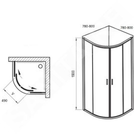 Ravak Blix - Cabine de douche 80x80 cm, aluminium brillant/verre clair 3B240C00Z1B