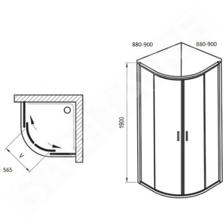 Ravak Blix - Cabine de douche 90x90 cm, aluminium brillant/verre clair 3B270C00Z1B