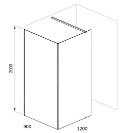 Ravak Walk-In - Paroi de douche Walk-in Corner, 1200x900 mm, blanc/verre clair GW1CG7E00Z1
