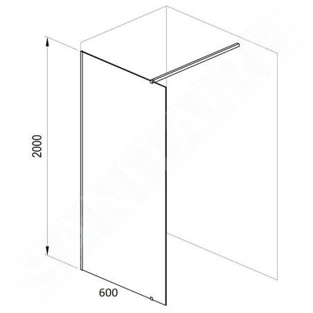 Ravak Walk-In - Paroi de douche Walk-in Wall, 600x2000 mm, blanc/verre clair GW9W00E00Z1